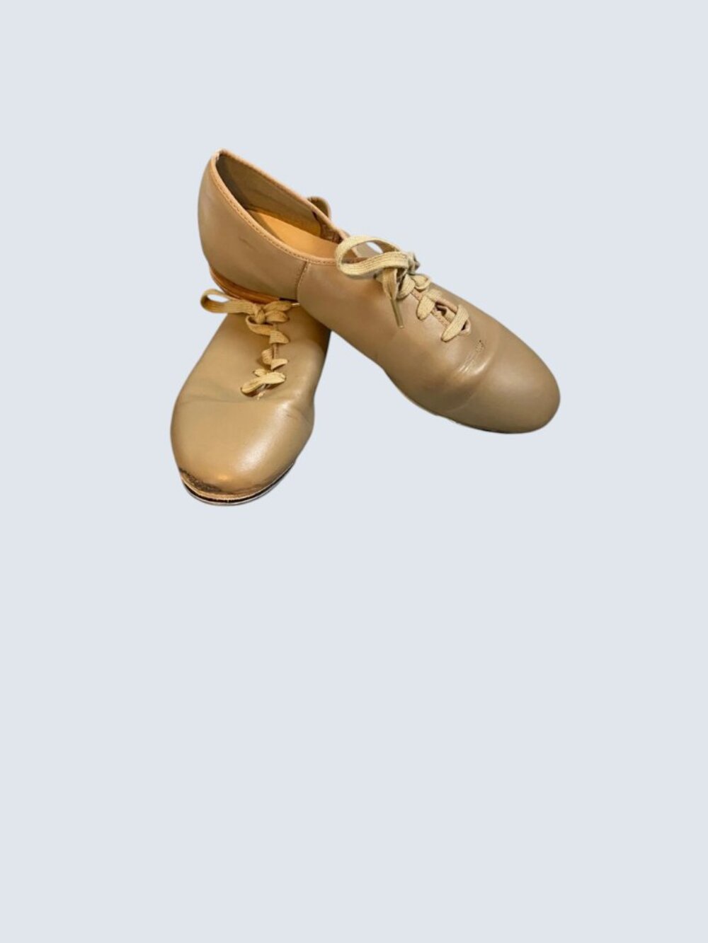 Capezio Tele Tone Leather Tap Shoes Tan Beige Women’s 8M